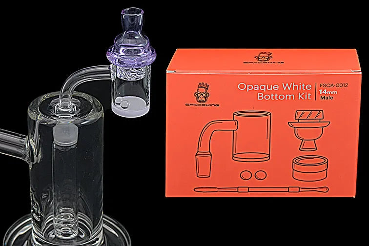 SPACE KING スペースキング Opaque White Bottom Banger Kit (Coral) ガラスバンガー＆バンガーキャップ&ダバー＆ケースキット