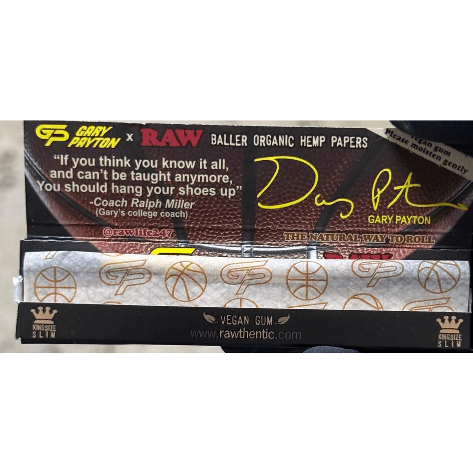 RAW x Gary Payton ロウxゲイリー・ペイトン Organic Hemp King Size Slim Rolling Papers ペーパー