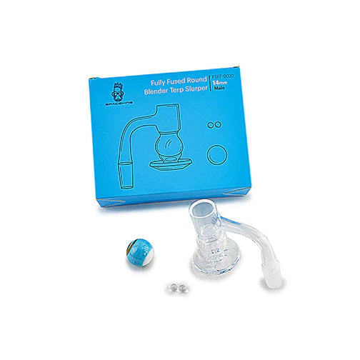 SPACE KING スペースキング Fully Fused Round Blender Terp Slurper (Light Blue) ガラスバンガー＆バンガーキャップ