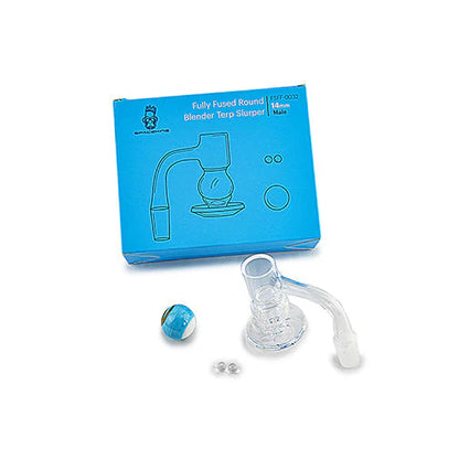 SPACE KING スペースキング Fully Fused Round Blender Terp Slurper (Light Blue) ガラスバンガー＆バンガーキャップ